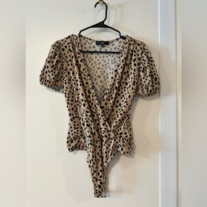 Lulu's Tan and Black Animal Bodysuit